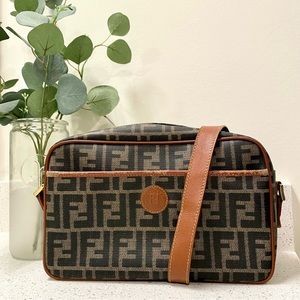 Auth Fendi Vintage Zucca Crossbody/Shoulder Bag